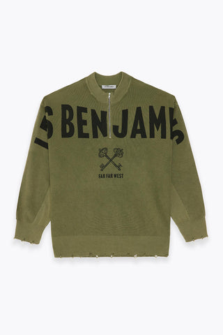 Les Benjamins - PRINTED HALF KNIT SWEATER