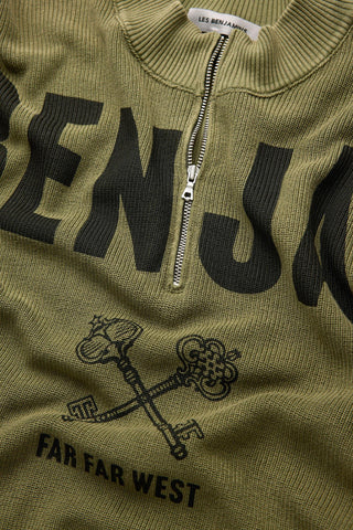 Les Benjamins - PRINTED HALF KNIT SWEATER