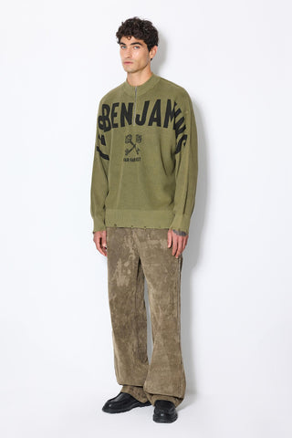 Les Benjamins - PRINTED HALF KNIT SWEATER