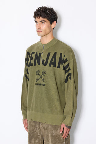 Les Benjamins - PRINTED HALF KNIT SWEATER