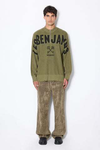 Les Benjamins - PRINTED HALF KNIT SWEATER