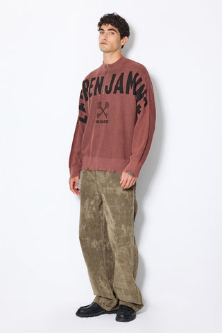 Les Benjamins - PRINTED HALF KNIT SWEATER