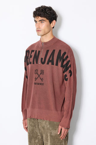 Les Benjamins - PRINTED HALF KNIT SWEATER