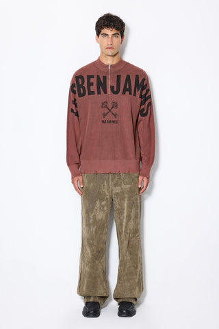 Les Benjamins - PRINTED HALF KNIT SWEATER