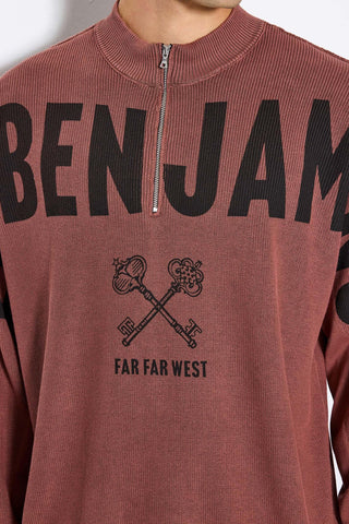 Les Benjamins - PRINTED HALF KNIT SWEATER