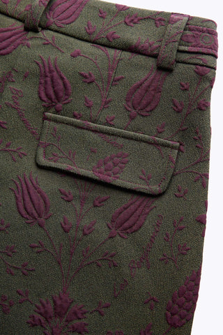 Les Benjamins - JACQUARD WIDE LEG PANTS