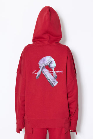 Les Benjamins - HAIR COMB PRINTED ZIP HOODIE